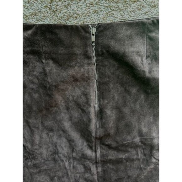 Gap Women Brown Genuine Leather Dark Academia -Western Pencil Skirt Zip Size 10 - Picture 4 of 8